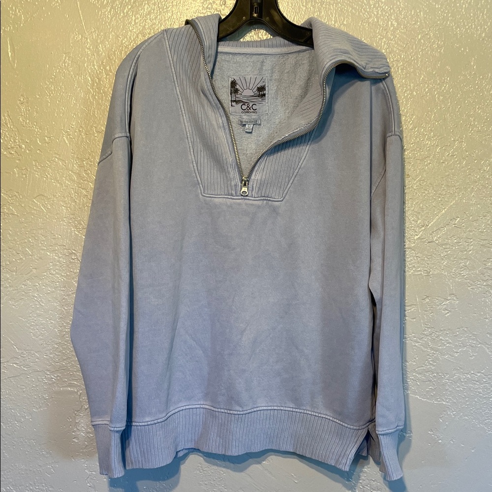 C.C Light Gray Zip-Up Sweater